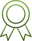 Certification Qualité : Médaille Verte d'Excellence Icône de médaille ou ruban de récompense vert stylisé, symbole de qualité, certification ou excellence.